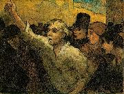 Honore  Daumier Two Uprising France oil painting artist